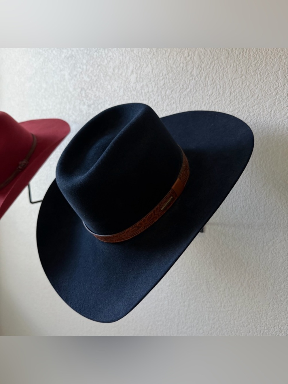 Stetson 6X Black Felt Hat with Green Lining and Gold Logo